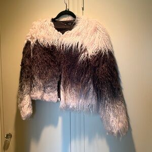 K Zell Paris Two-Tone Faux Fur Jacket